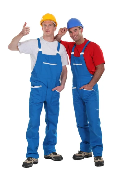 Cheerful construction workers — Stock Photo, Image