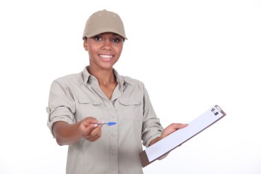 Delivery woman clipart