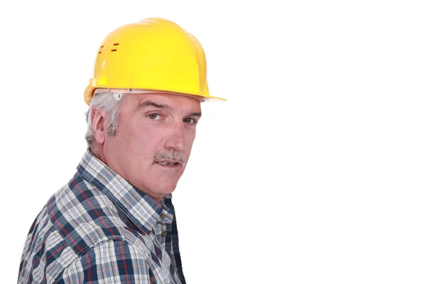 Bir inşaat işçisi portresi — Stok fotoğraf