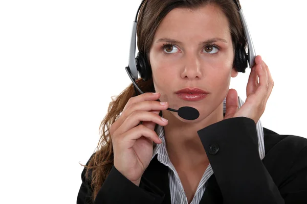 Young woman telemarketer — Stock Photo, Image