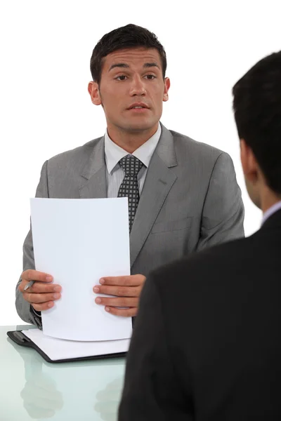 Solicitante y reclutador en entrevista — Foto de Stock