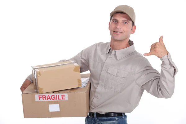 Man delivering parcels — Stock Photo, Image