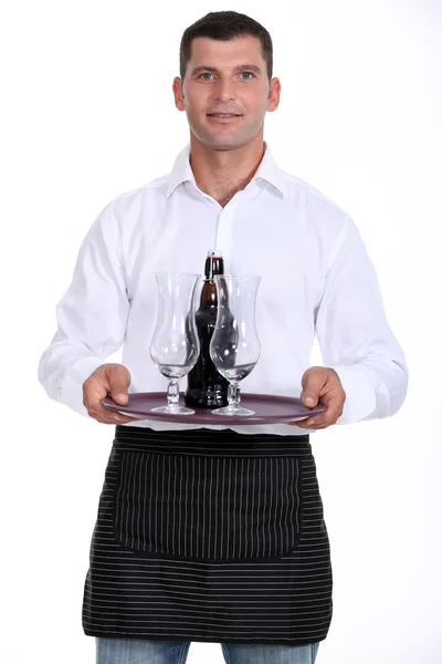 Servitören Bärplattan öl — Stockfoto