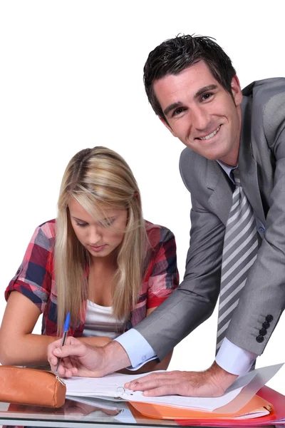 Profesor y estudiante — Foto de Stock