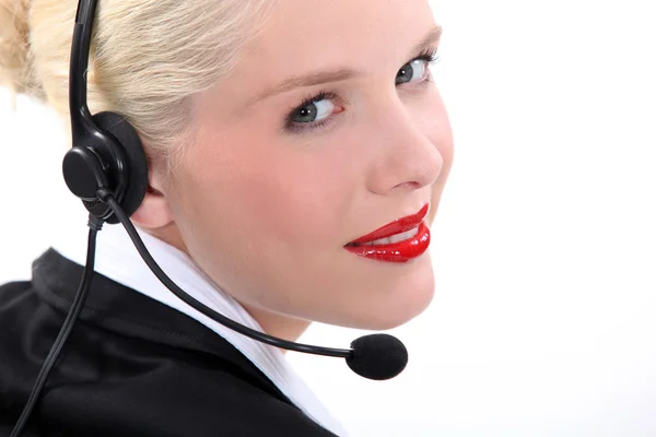 Blonda receptionisten — Stockfoto