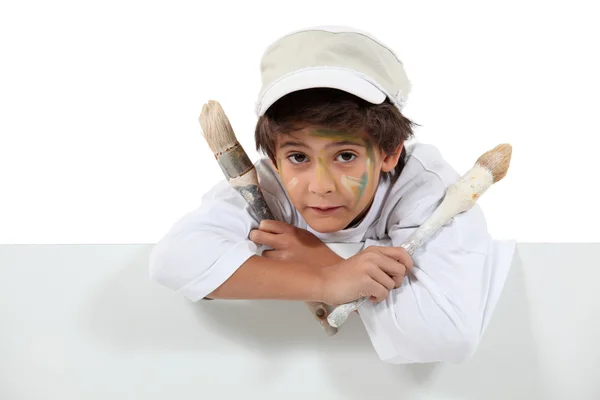 Fiatal fiú festő — Stock Fotó