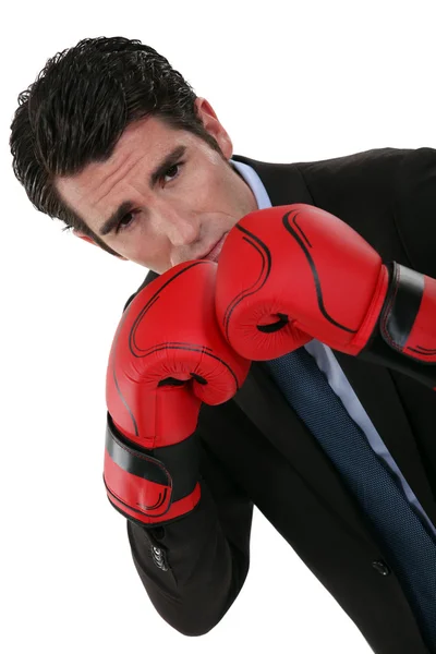 Businessman boxing — Stock Photo, Image