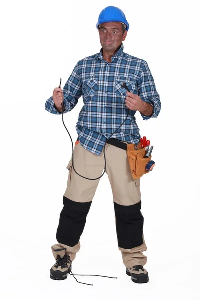 Portrait of an electrocuted man — Stock Photo, Image