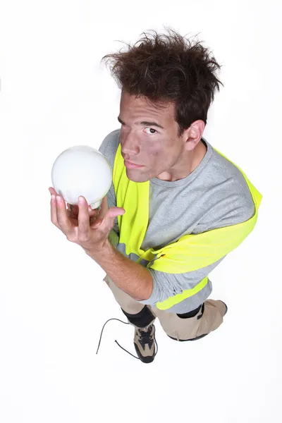 Man getting an electric shock — Stock Photo, Image