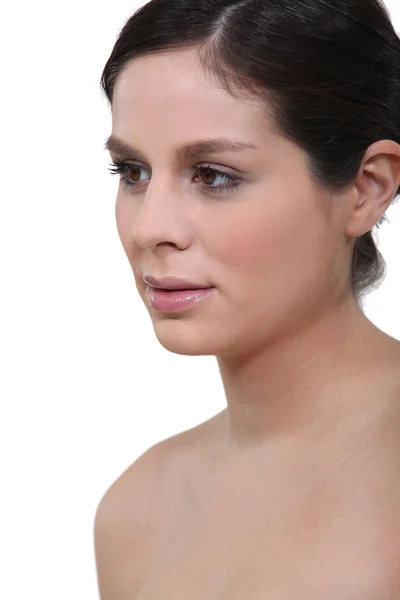 Close-up of naked brunette — Stock Photo, Image