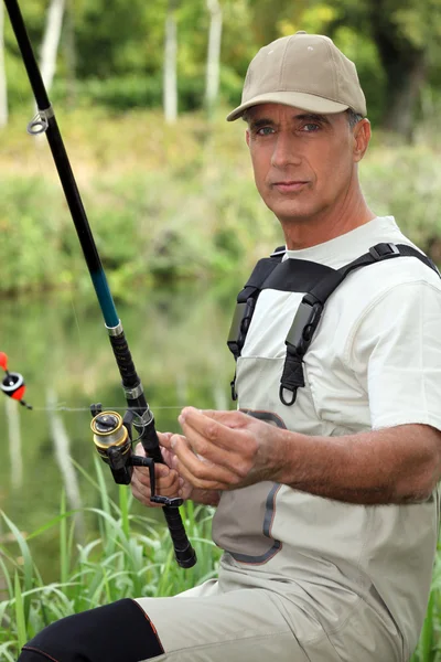 Pescador com vara — Fotografia de Stock