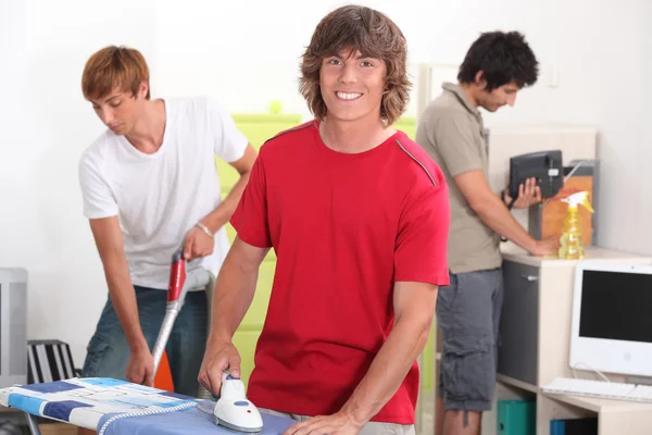 stock image Boys cleaning the house