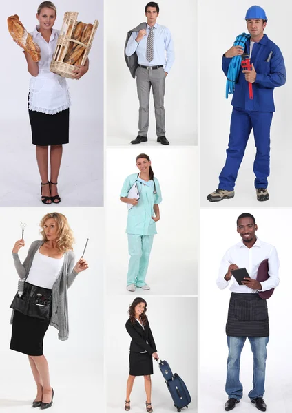 Montage of various professions — Stock Photo, Image