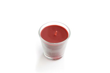 Red candle in a glass clipart