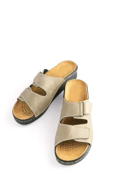 Béžové sandály — Stock fotografie