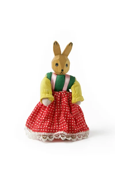 Ručně vyřezávaný dřevěný králík — Stock fotografie