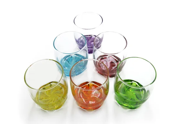 Colorful drinking glasses — Stock Photo, Image