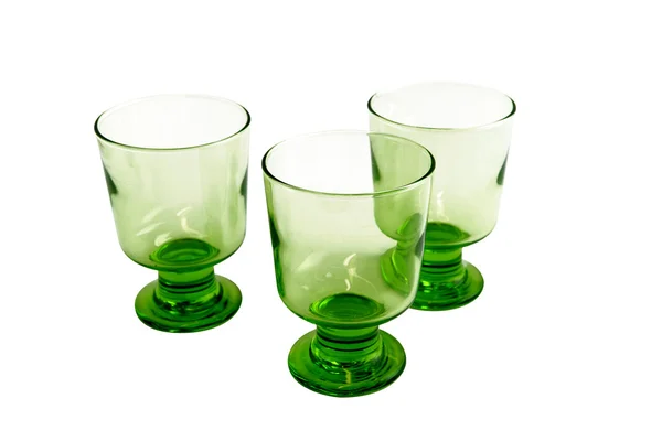 Três copos verdes — Fotografia de Stock
