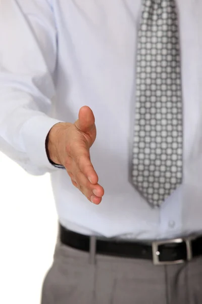 Close-up de homem oferecendo para apertar as mãos — Fotografia de Stock