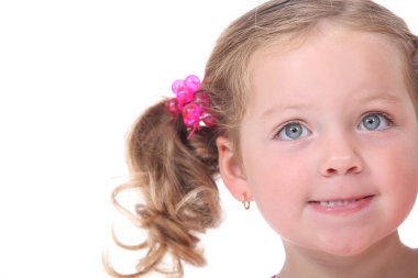 Little girl with pigtails clipart