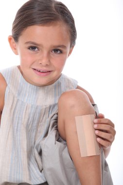 Girl with leg injured clipart