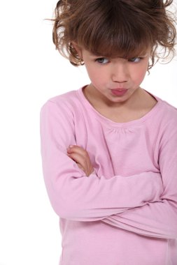 Angry little girl clipart