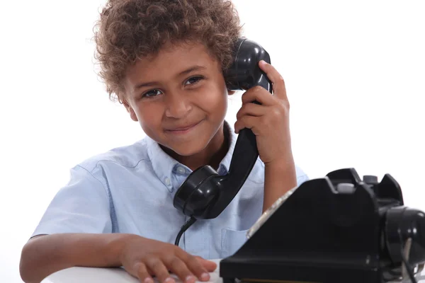 Boy on the telephone — Stock Photo, Image