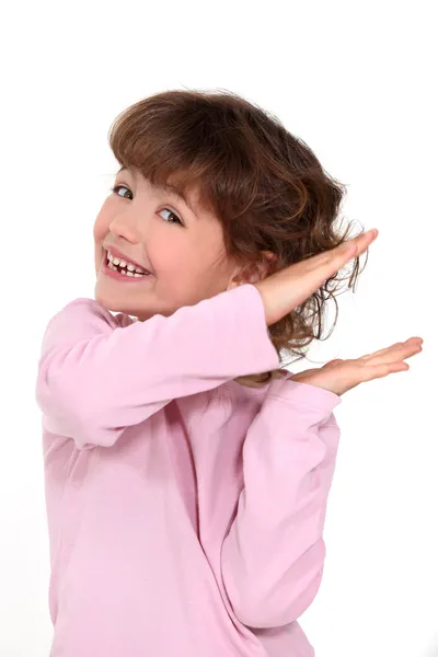 Delighted girl clapping her hands — Stock Photo, Image