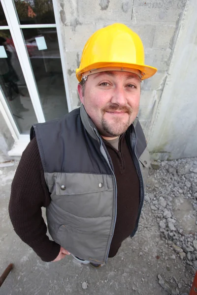 Builder on a construction site — Stock Photo, Image