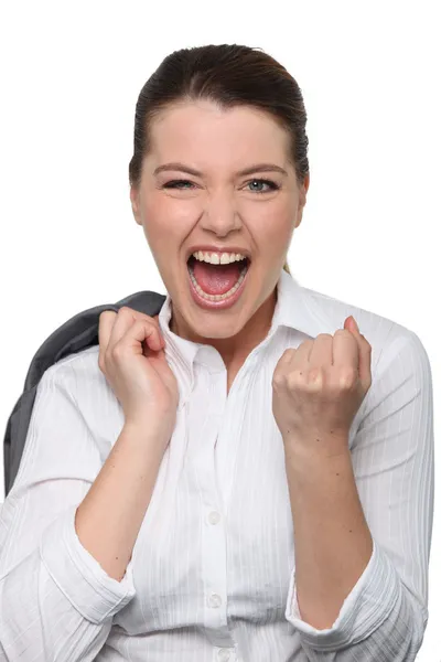 Businesswoman screaming — Stock Photo, Image