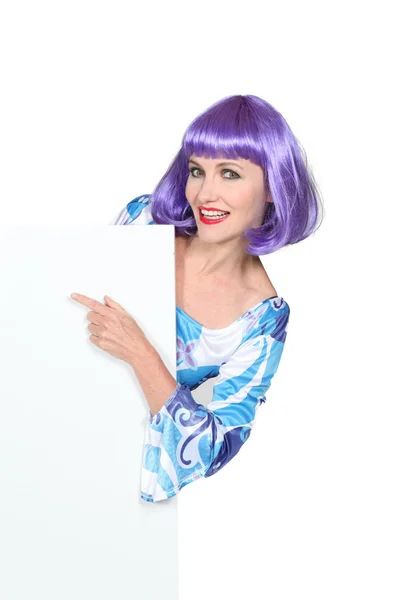 Young with purple wig — Stock Photo, Image