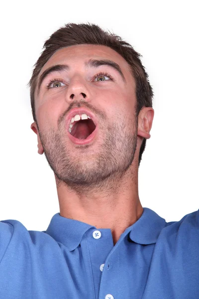 Man shouting for joy — Stock Photo, Image