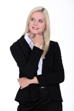 Confident blond business woman clipart