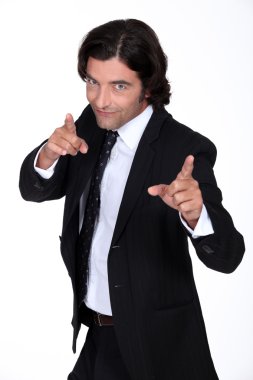 Businessman pointing clipart