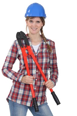 Female construction worker clipart