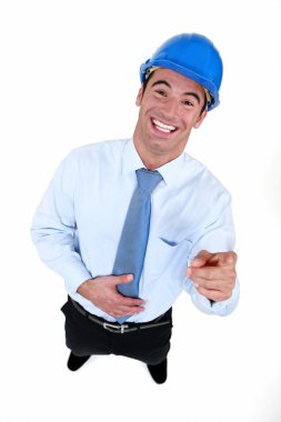 Laughing engineer clipart