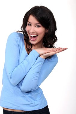 An excited woman clipart