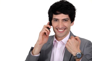 Man receiving good news clipart