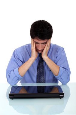 Stressed-out employee clipart