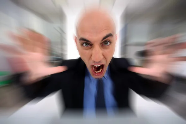 Wütender Geschäftsmann mit Glatze — Stockfoto