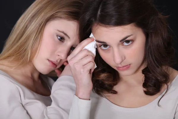 Two sisters upset after fight — Stock Photo, Image