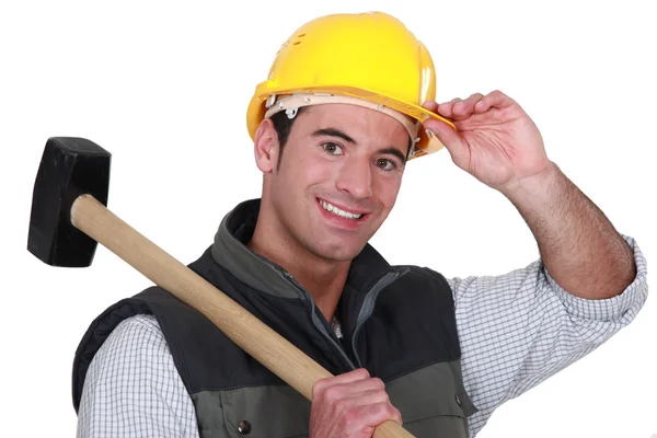 Man with sledge-hammer — Stock Photo, Image