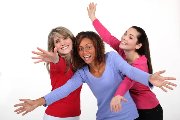 三个兴奋的妇女 — 图库照片