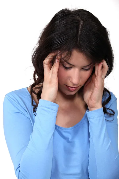 Mujer con dolor de cabeza —  Fotos de Stock