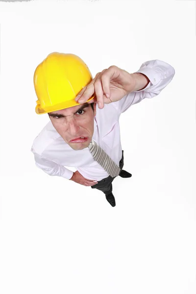 Angry engineer — Stock Photo, Image