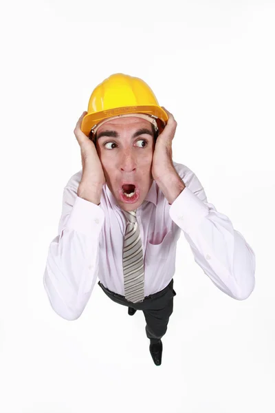 Bauarbeiter entsetzt — Stockfoto