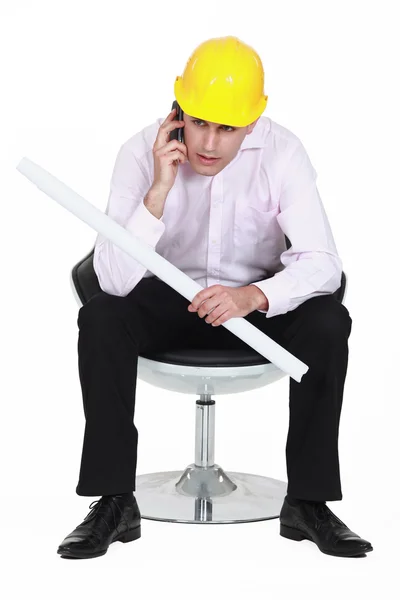 Foreman on the phone — Stock Photo, Image