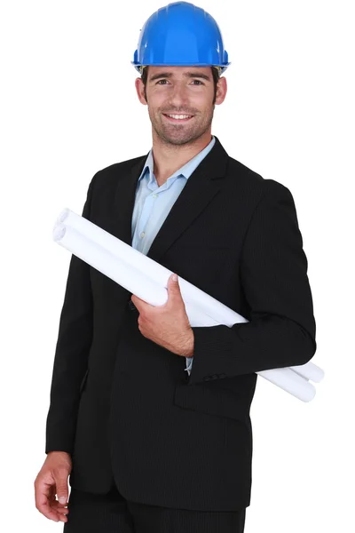 Young architect all smiles — Stock Photo, Image