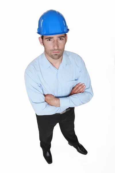 Portrait of young foreman standing cross-armed — Stock Photo, Image