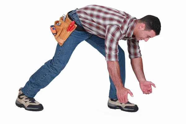 Man pretending to carry — Stock Photo, Image